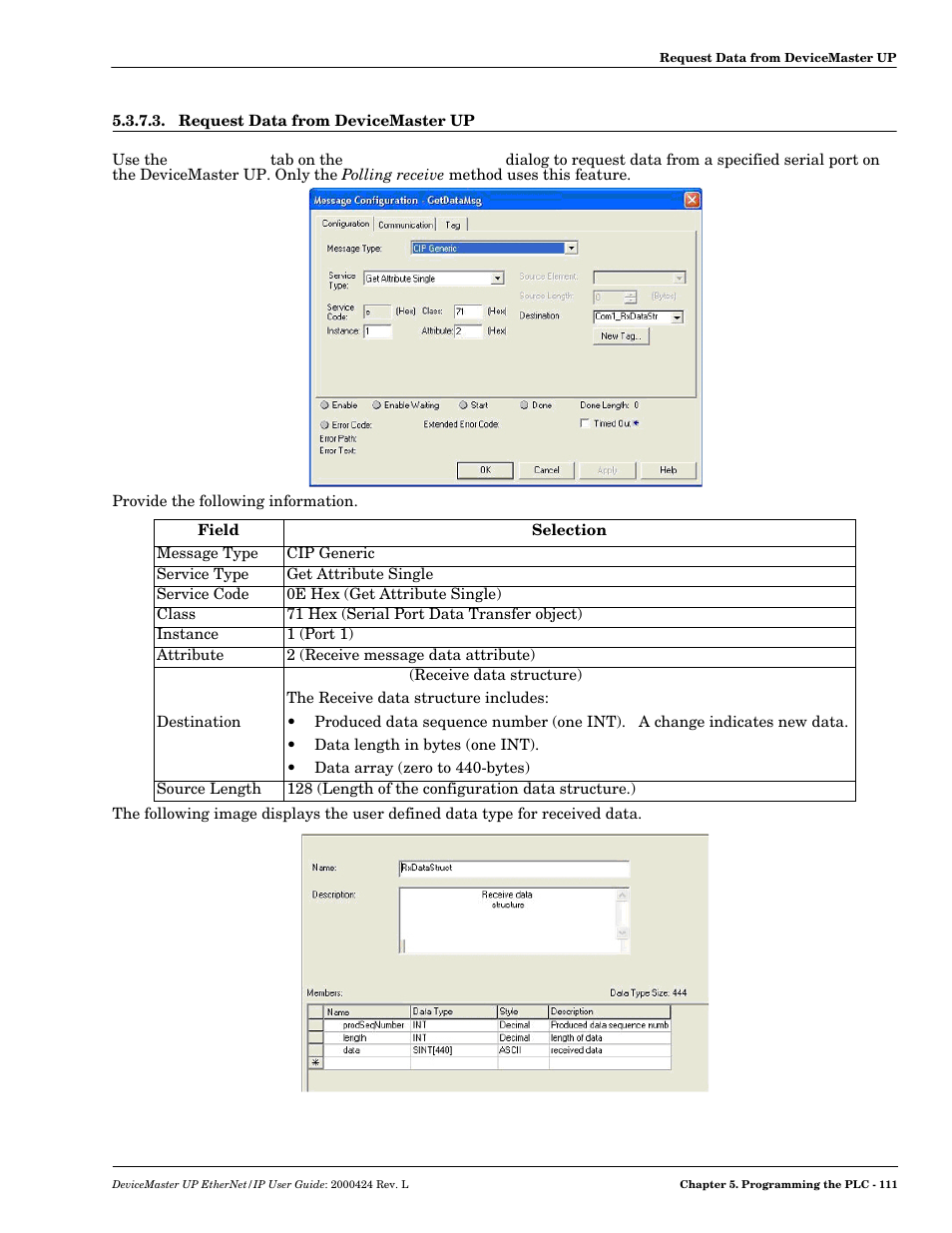 Request data from devicemaster up | Comtrol UP DeviceMaster User Guide User Manual | Page 111 / 166