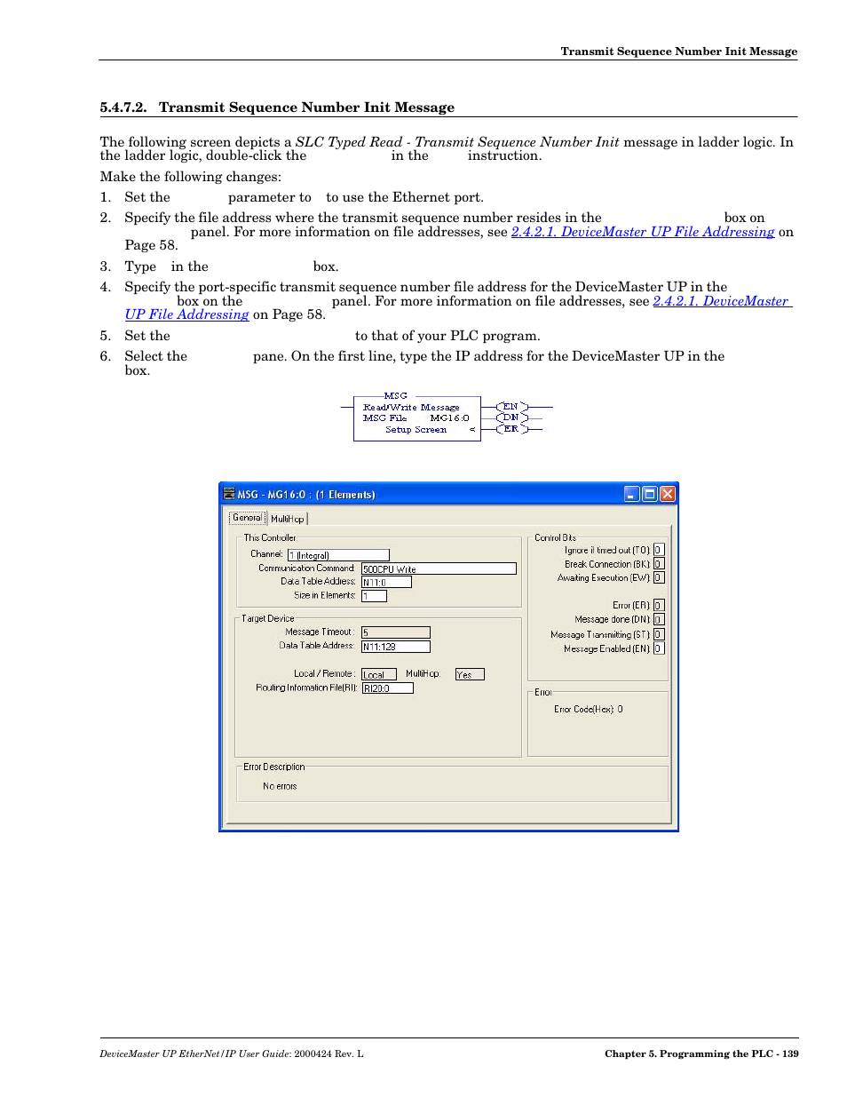 Transmit sequence number init message, Transmi | Comtrol UP DeviceMaster User Guide User Manual | Page 139 / 166