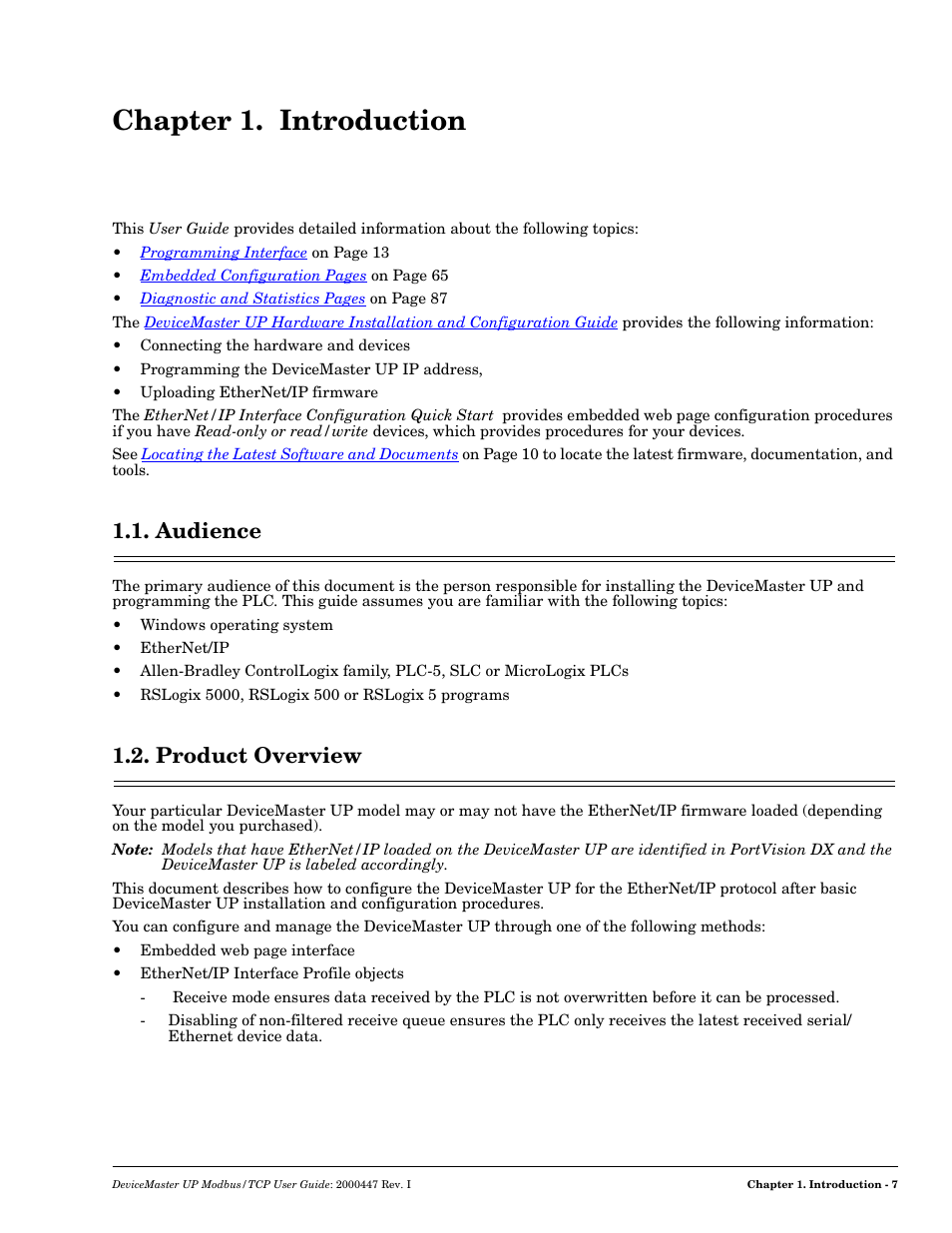 Chapter 1. introduction, Audience, Product overview | Audience 1.2. product overview | Comtrol UP DeviceMaster User Guide User Manual | Page 7 / 166