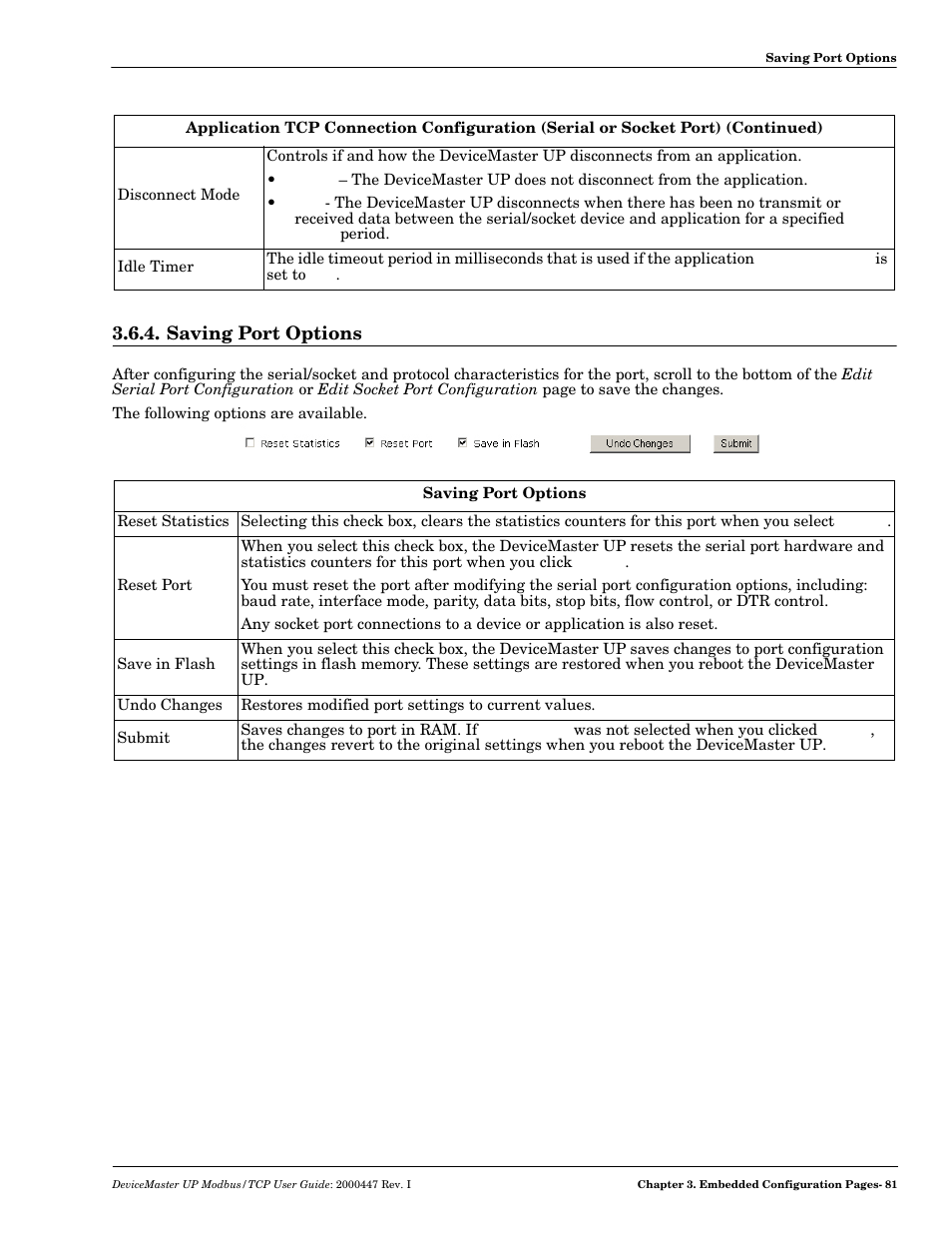 Saving port options | Comtrol UP DeviceMaster User Guide User Manual | Page 81 / 166