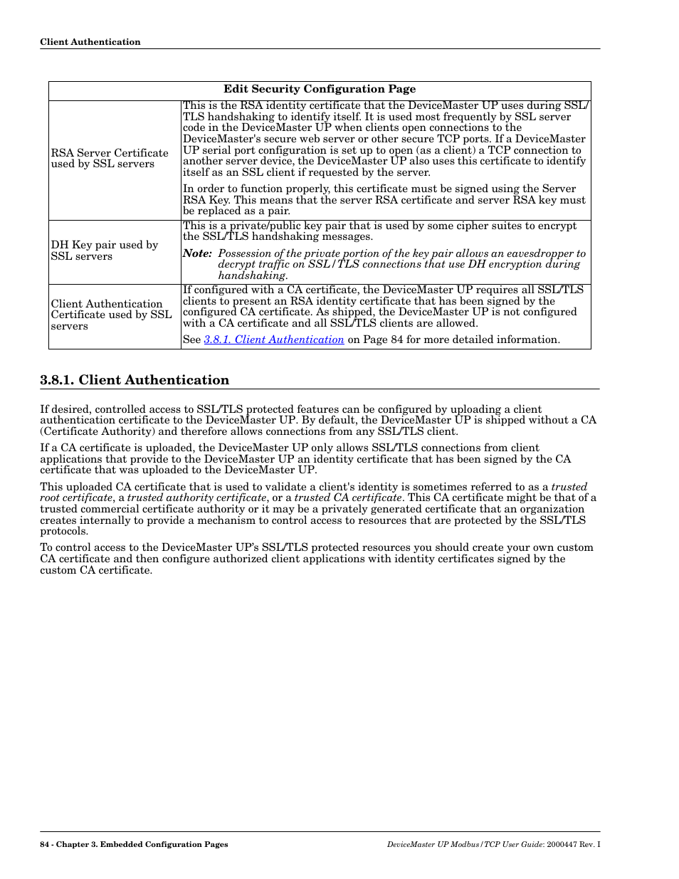 Client authentication | Comtrol UP DeviceMaster User Guide User Manual | Page 84 / 166