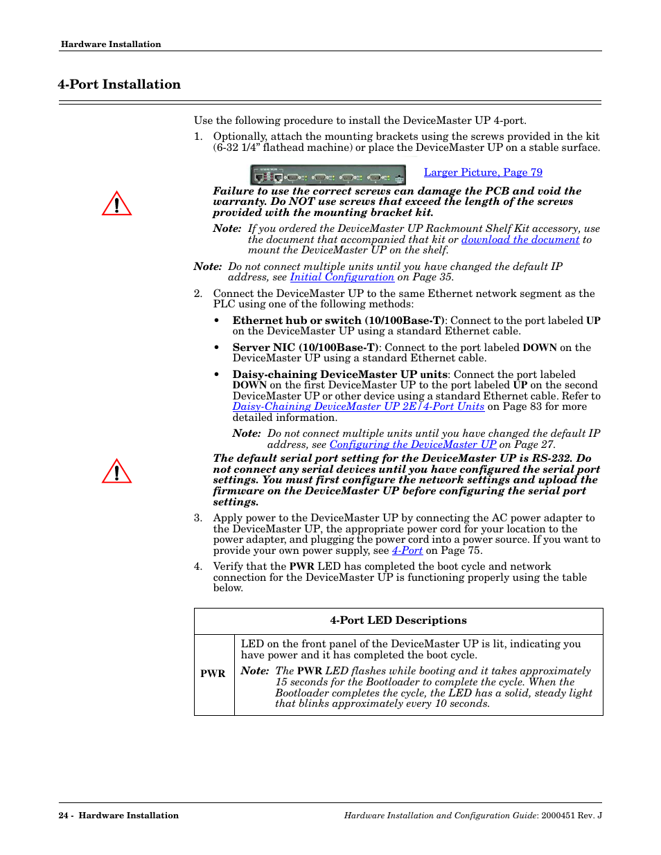 Port installation | Comtrol UP DeviceMaster Installation User Manual | Page 24 / 86