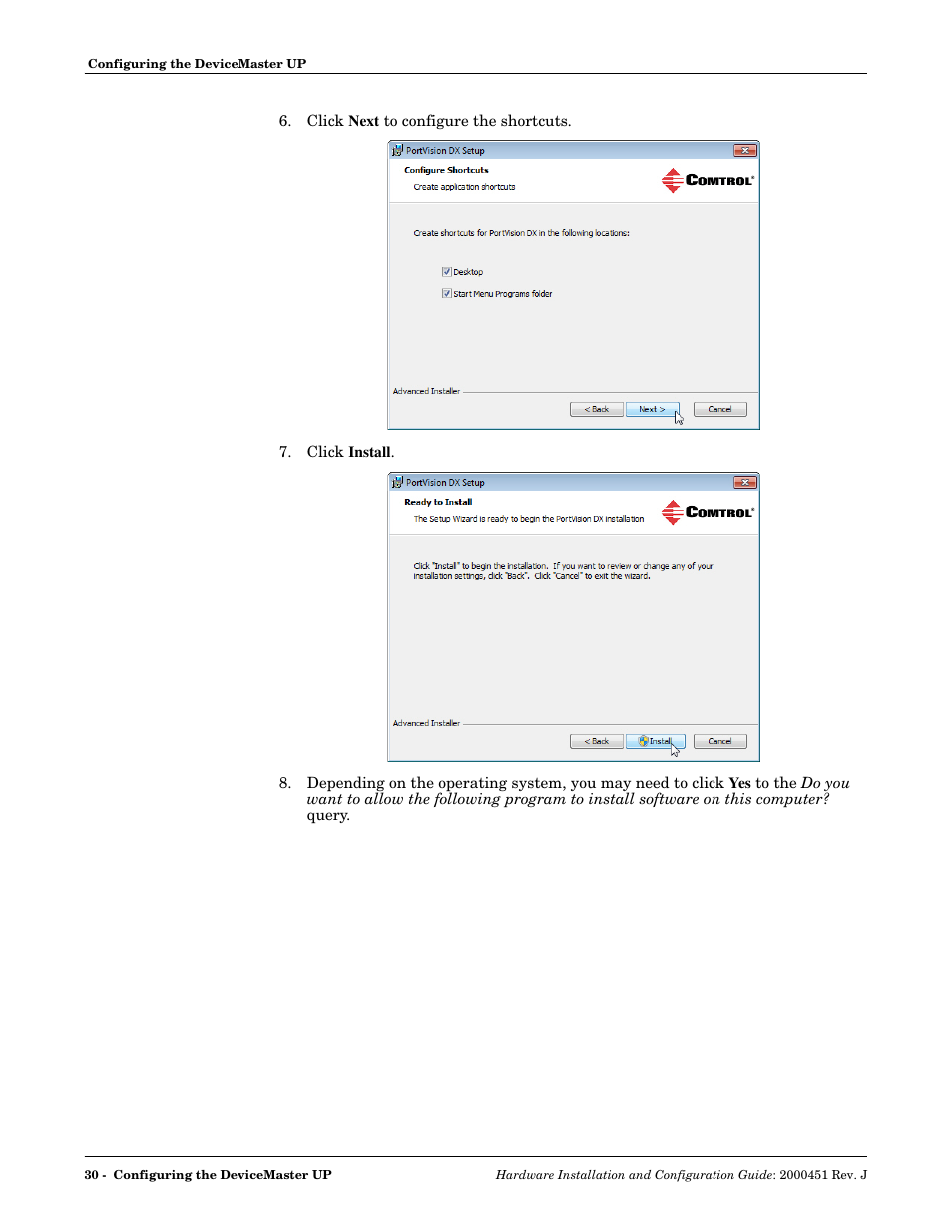 Comtrol UP DeviceMaster Installation User Manual | Page 30 / 86