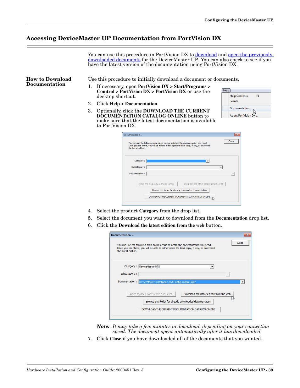 How to download documentation | Comtrol UP DeviceMaster Installation User Manual | Page 39 / 86