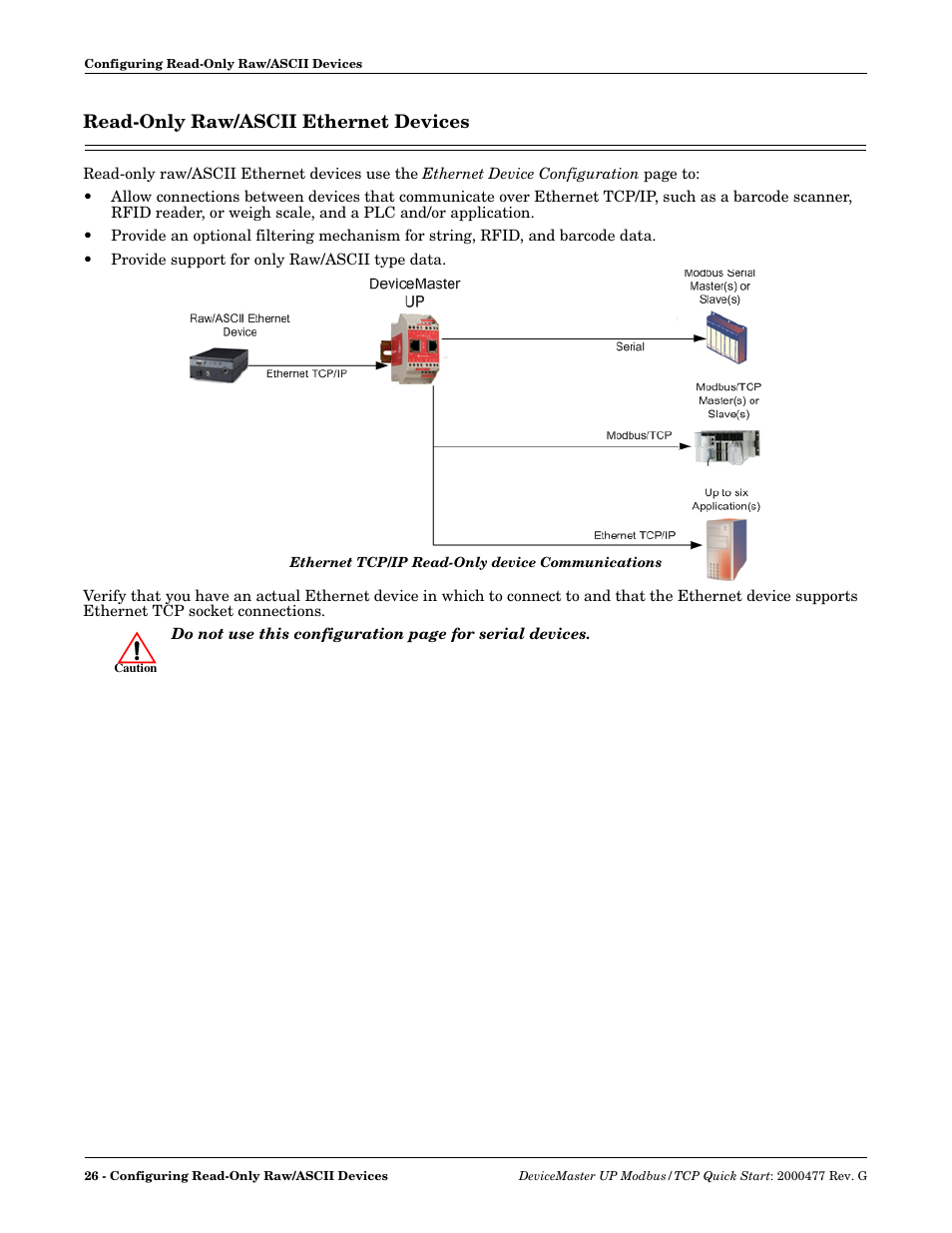 Read-only raw/ascii ethernet devices | Comtrol Modbus TCP Quick Start User Manual | Page 26 / 78