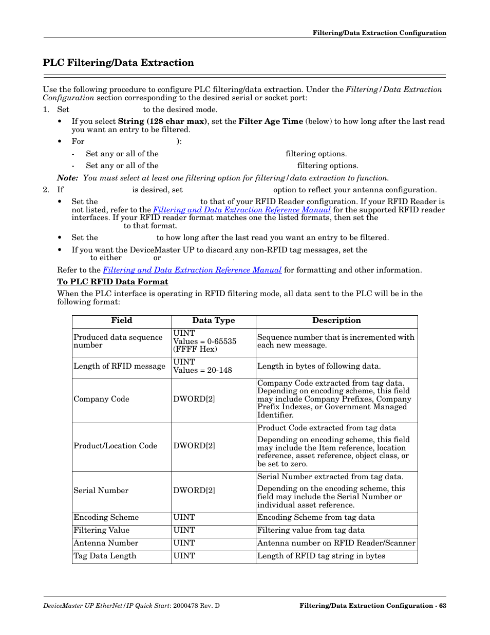 Plc filtering/data extraction | Comtrol Modbus TCP Quick Start User Manual | Page 63 / 78