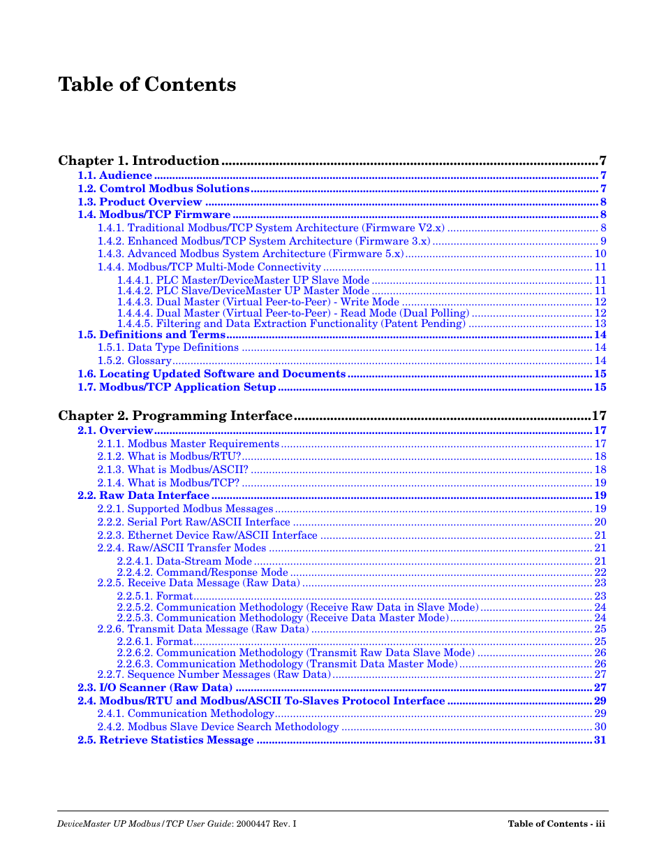 Comtrol Modbus TCP User Guide User Manual | Page 3 / 112
