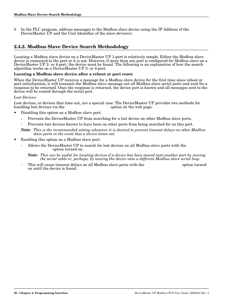 Modbus slave device search methodology | Comtrol Modbus TCP User Guide User Manual | Page 30 / 112