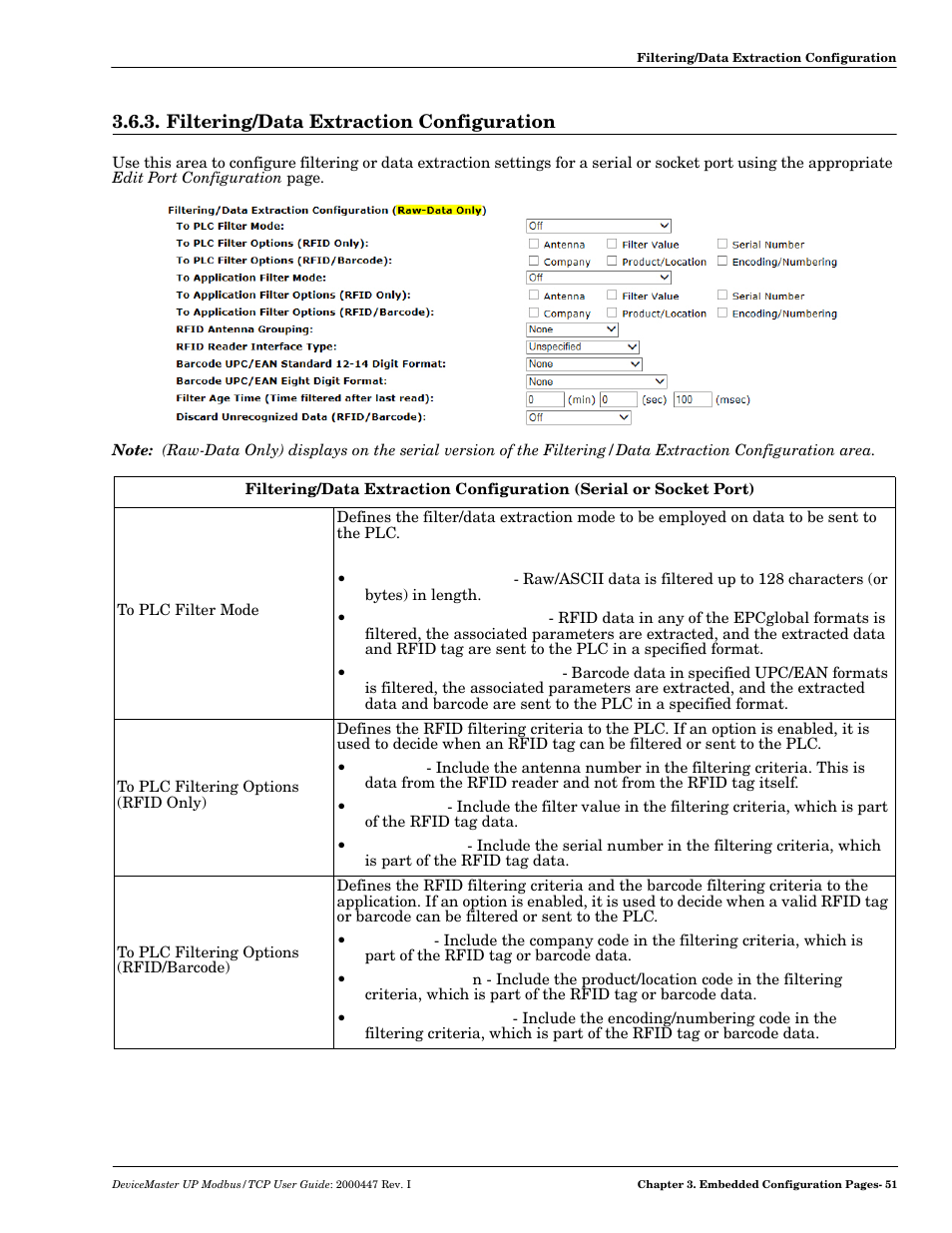 Filtering/data extraction configuration | Comtrol Modbus TCP User Guide User Manual | Page 51 / 112