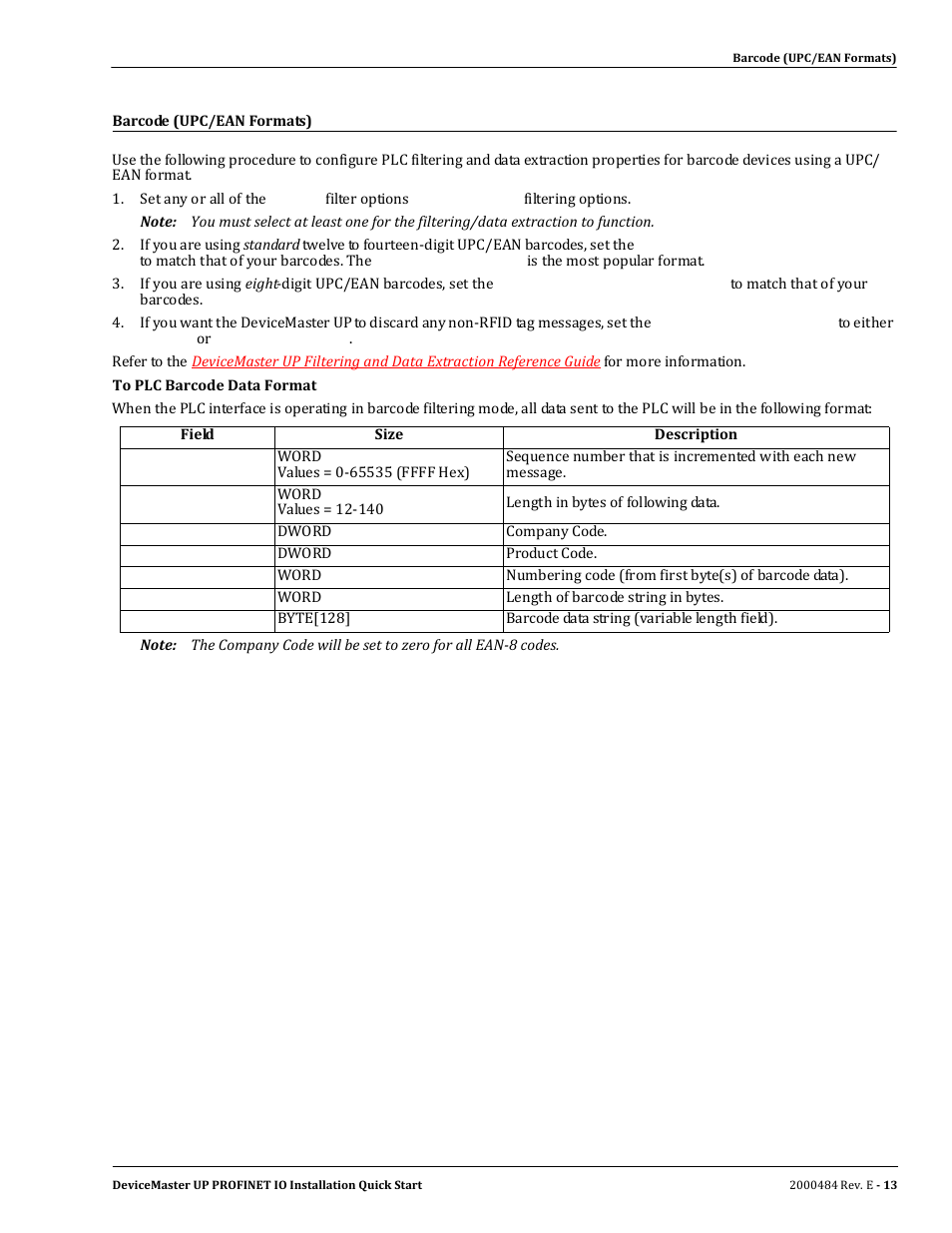 Barcode (upc/ean formats) | Comtrol PROFINET IO User Manual | Page 13 / 18