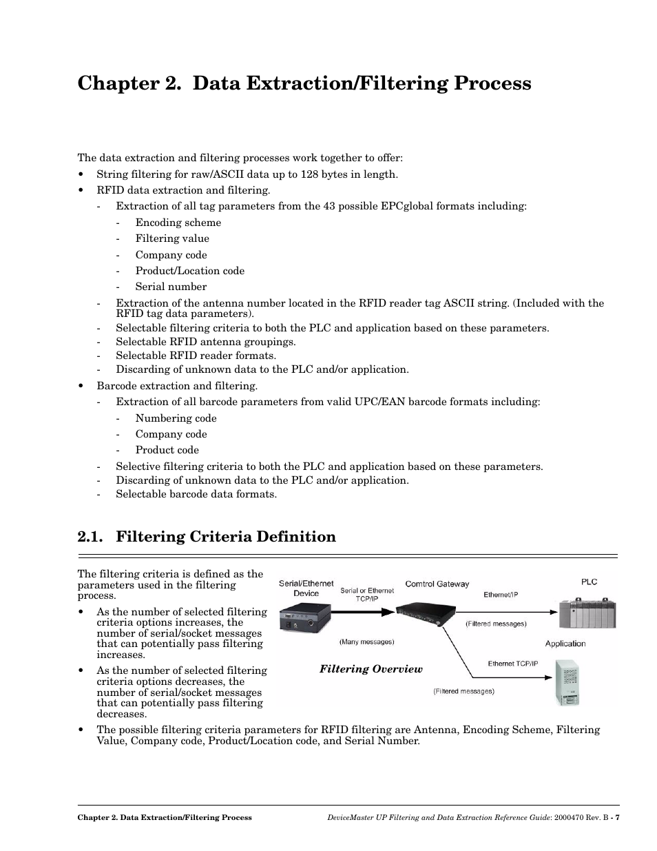 Chapter 2. data extraction/filtering process, Filtering criteria definition | Comtrol UP DeviceMaster Filtering and Data Extraction User Manual | Page 7 / 26