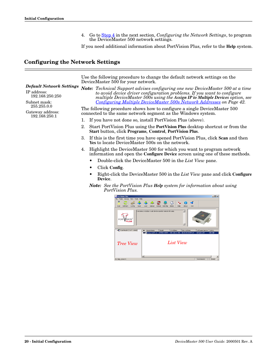 Configuring the network settings | Comtrol 500 DeviceMaster User Manual | Page 20 / 72