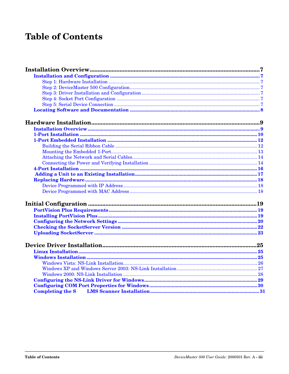Comtrol 500 DeviceMaster User Manual | Page 3 / 72