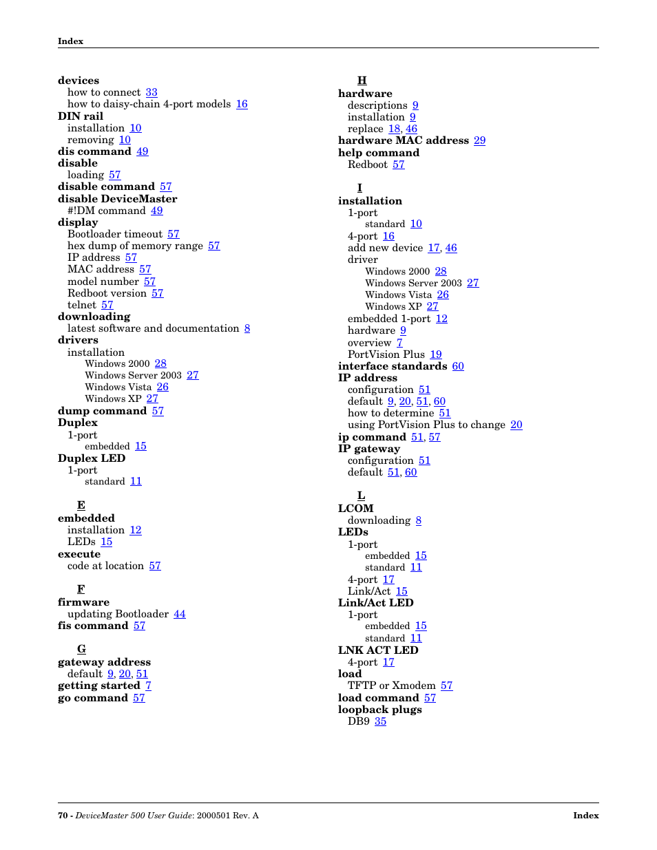 Comtrol 500 DeviceMaster User Manual | Page 70 / 72