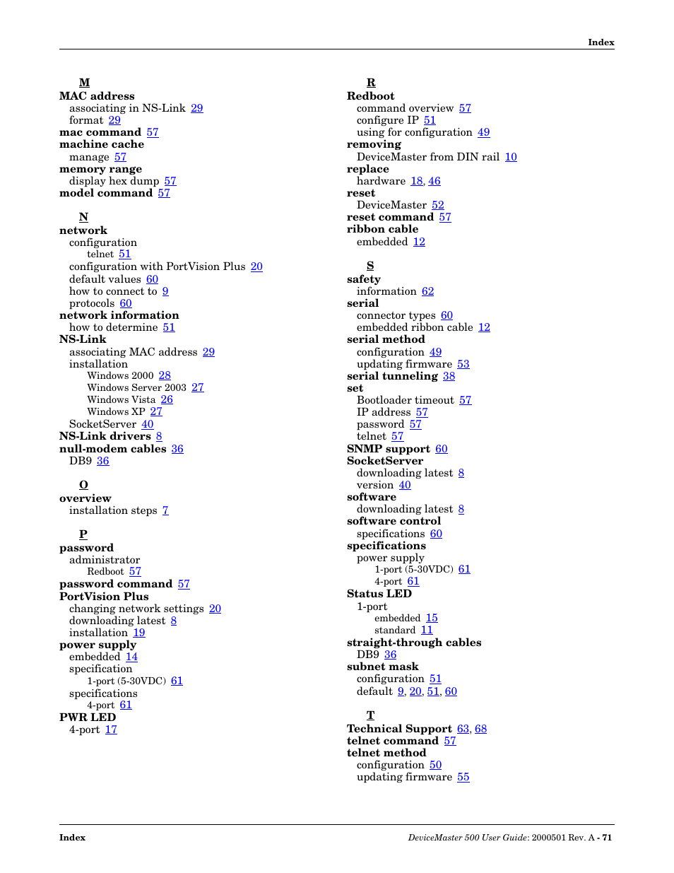 Comtrol 500 DeviceMaster User Manual | Page 71 / 72