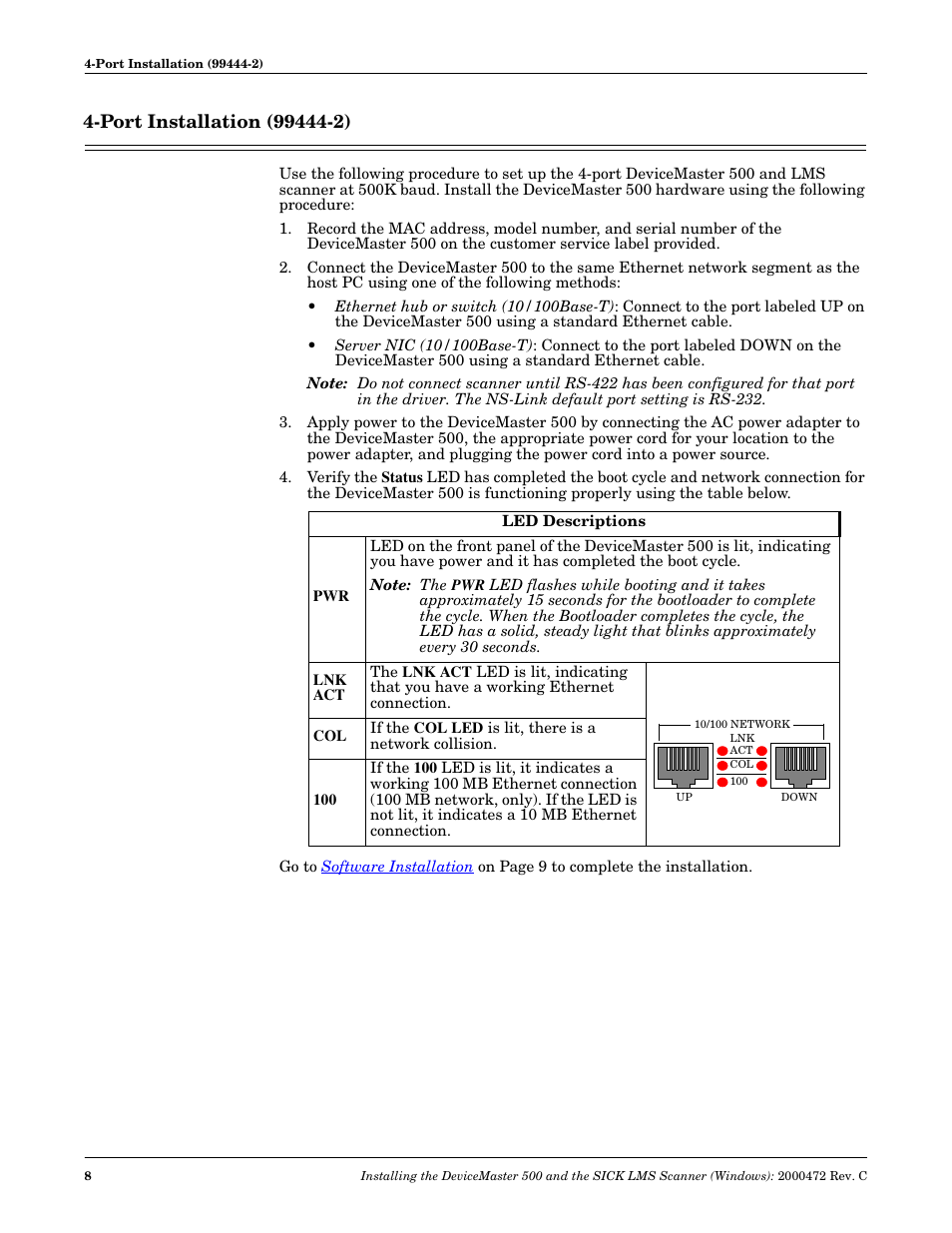 Port installation (99444-2) | Comtrol SICK LMS User Manual | Page 8 / 12