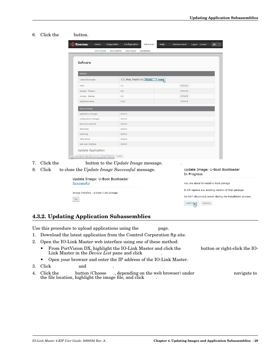 Updating application subassemblies | Comtrol IOLM 4-EIP User Manual | Page 29 / 62