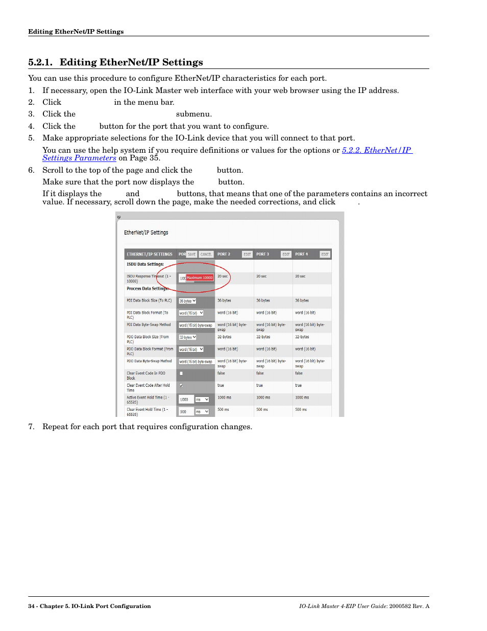 Editing ethernet/ip settings | Comtrol IOLM 4-EIP User Manual | Page 34 / 62