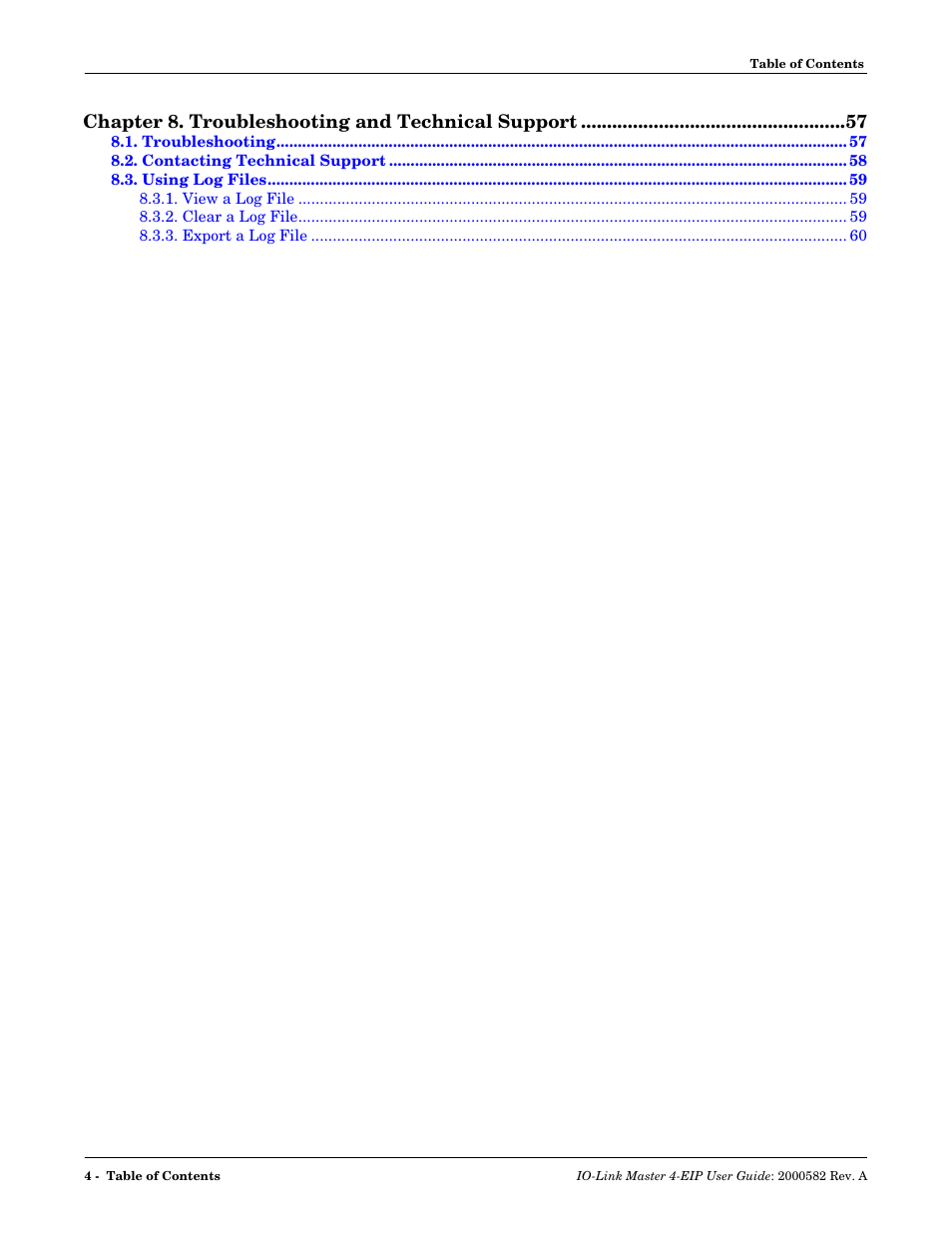 Chapter 8. troubleshooting and technical support | Comtrol IOLM 4-EIP User Manual | Page 4 / 62