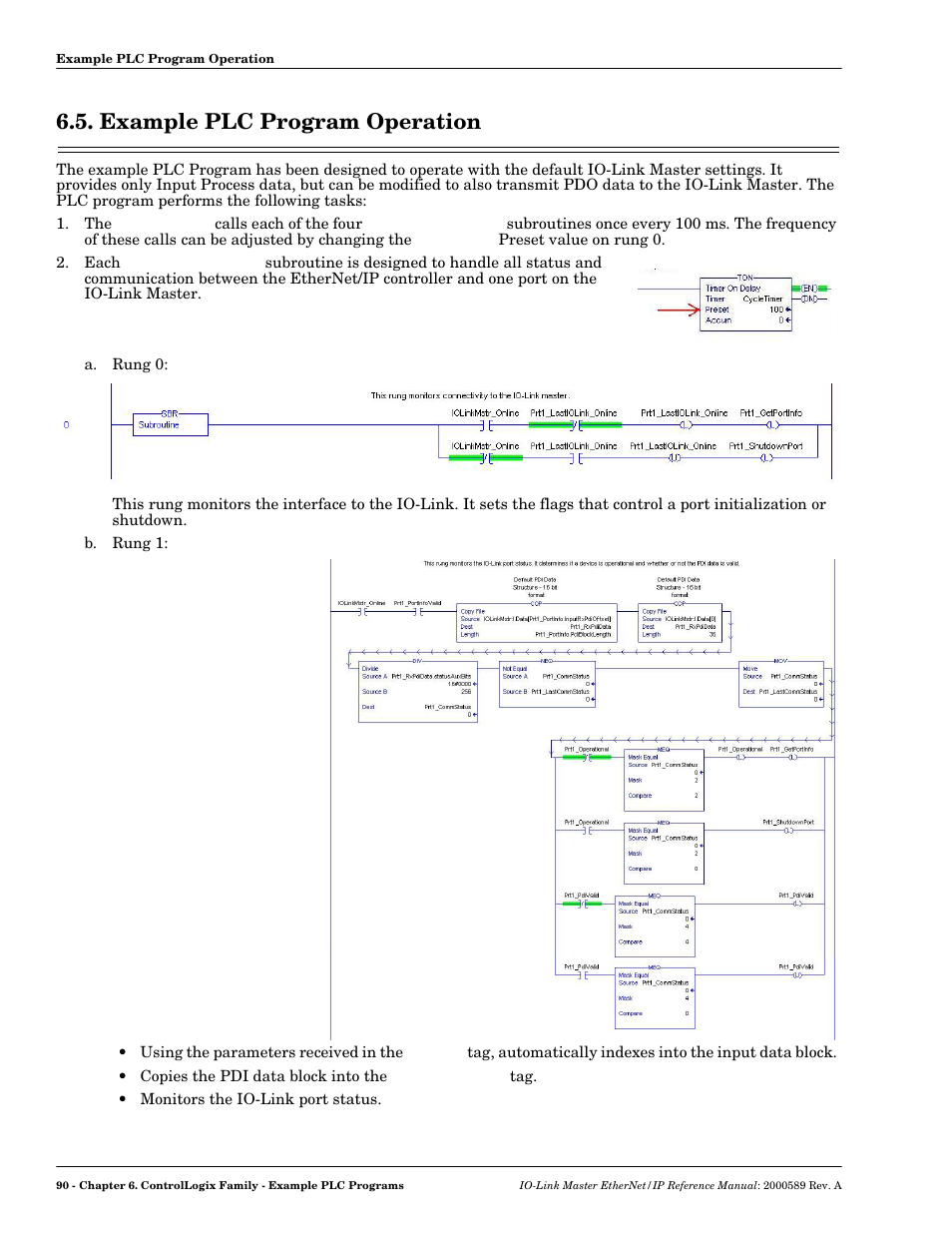 Example plc program operation | Comtrol IO-Link Master EIP-4 User Manual | Page 90 / 114