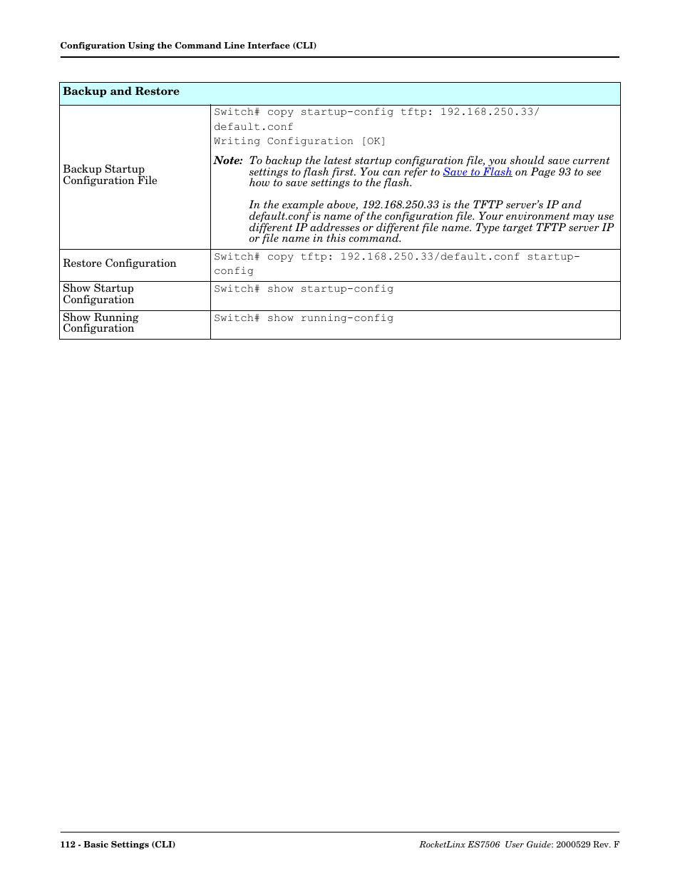Show running configuration | Comtrol ES7506 User Manual | Page 112 / 158