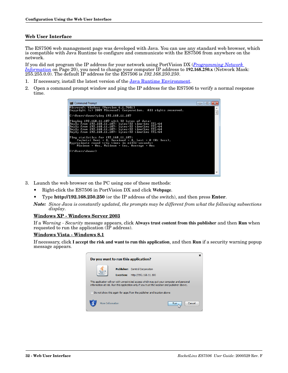 Web user interface, And secure https web | Comtrol ES7506 User Manual | Page 32 / 158