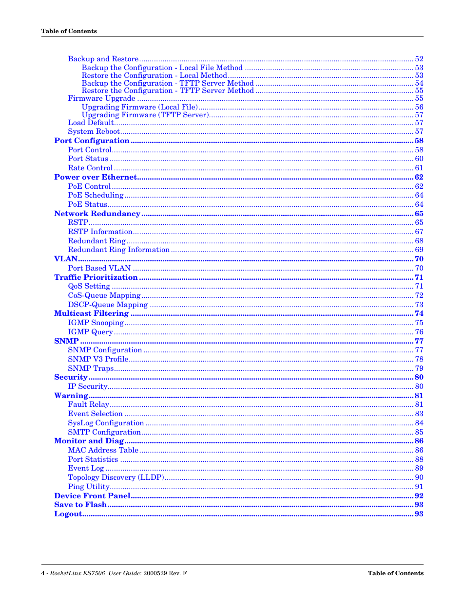 Comtrol ES7506 User Manual | Page 4 / 158