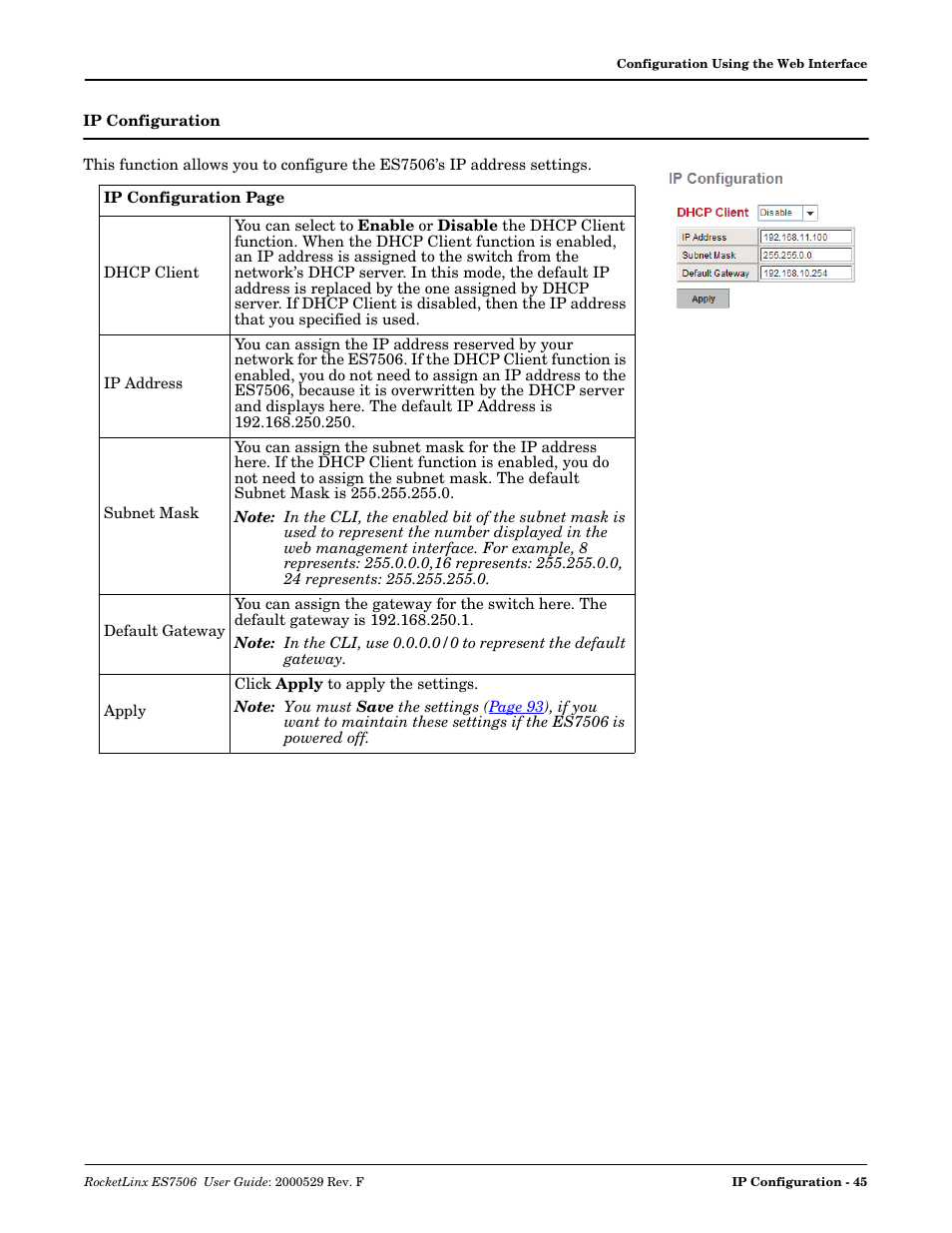 Ip configuration | Comtrol ES7506 User Manual | Page 45 / 158