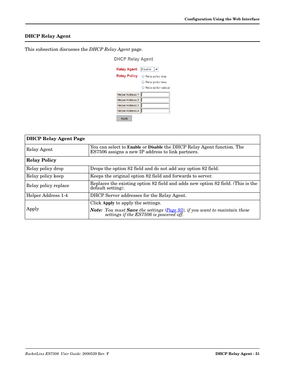Dhcp relay agent | Comtrol ES7506 User Manual | Page 51 / 158