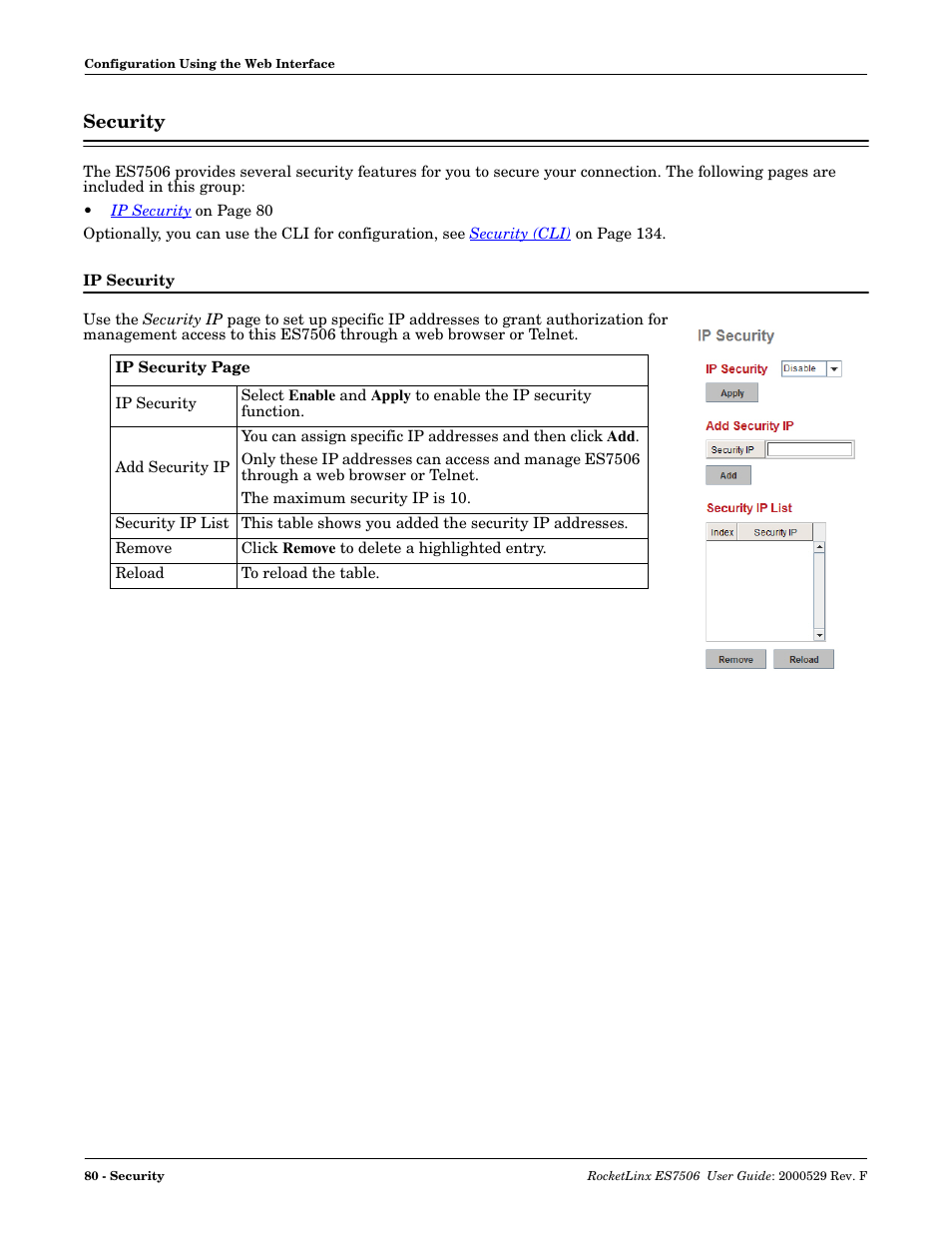 Security, Ip security | Comtrol ES7506 User Manual | Page 80 / 158