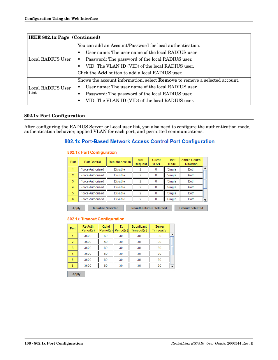 1x port configuration | Comtrol ES7510 User Manual | Page 106 / 202