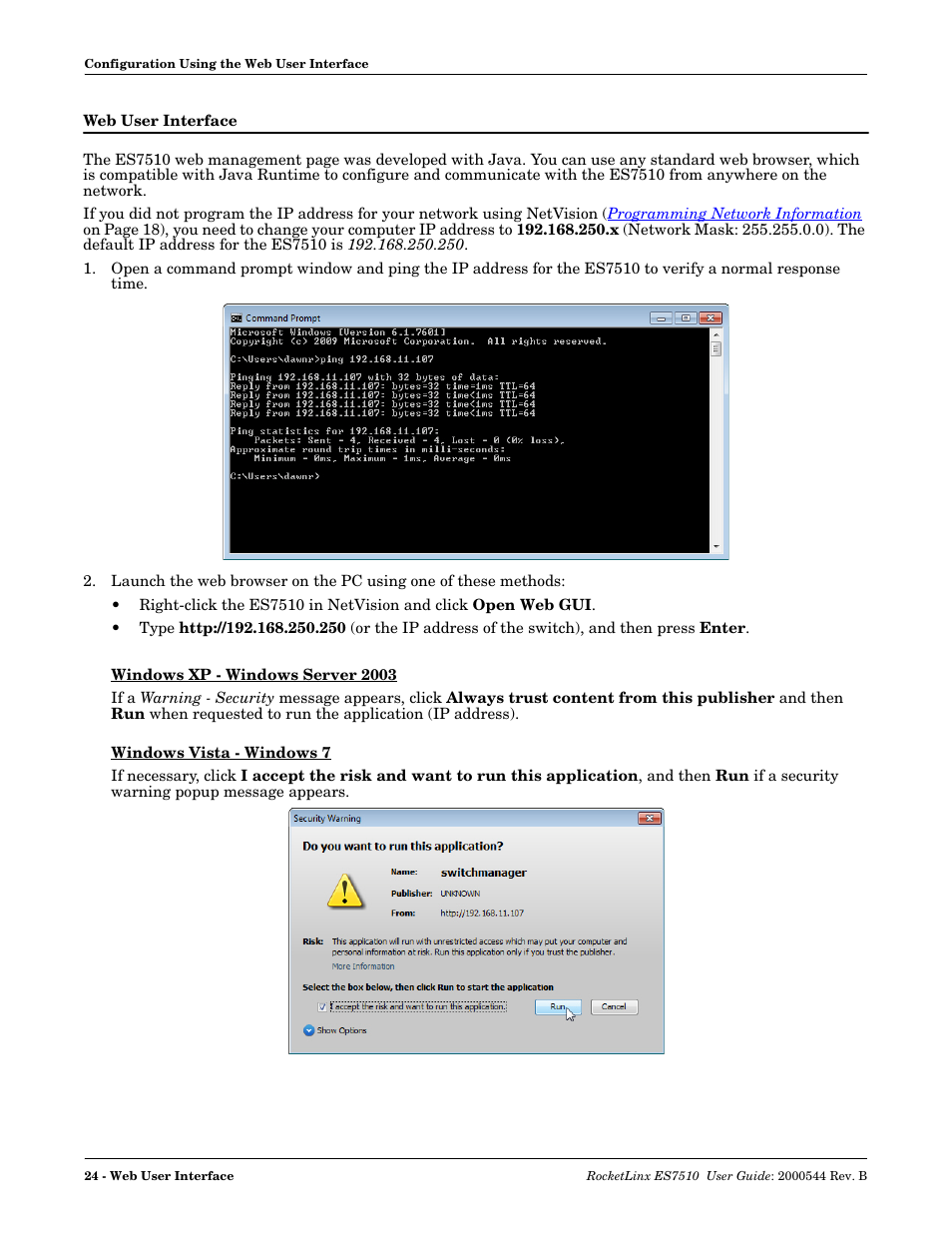 Web user interface, And secure https web | Comtrol ES7510 User Manual | Page 24 / 202