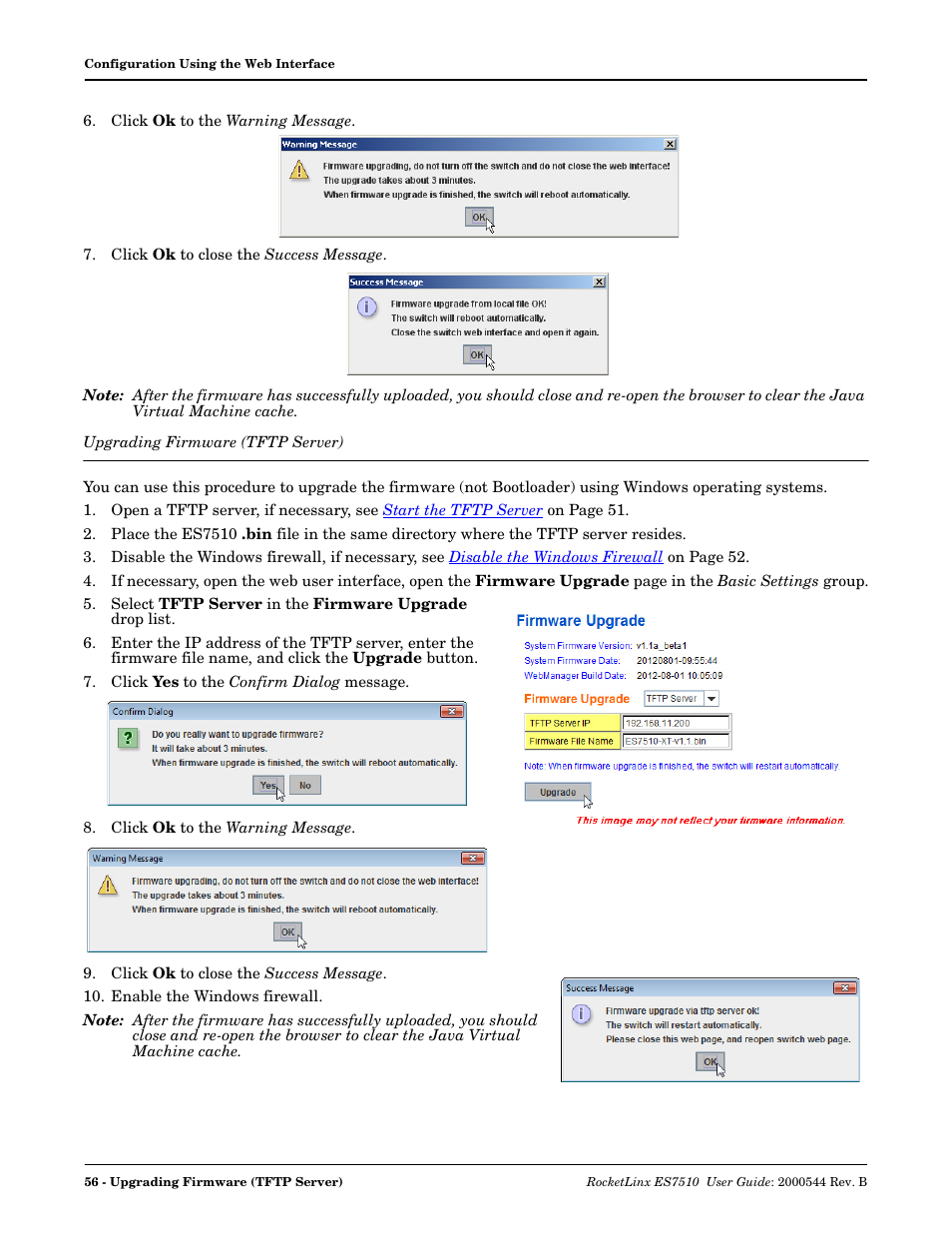 Upgrading firmware (tftp server), Upgrading, Firmware (tftp server) | Comtrol ES7510 User Manual | Page 56 / 202