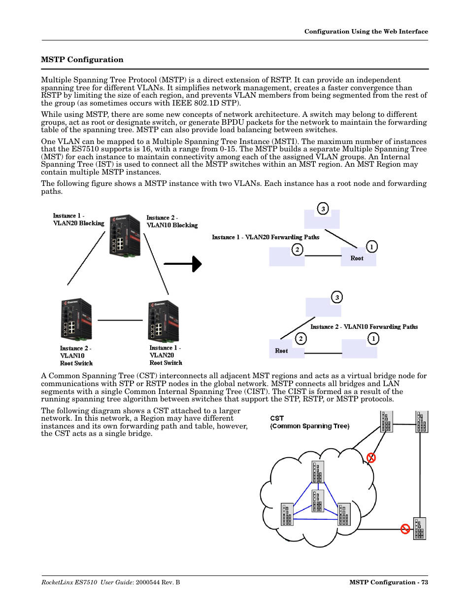 Mstp configuration | Comtrol ES7510 User Manual | Page 73 / 202