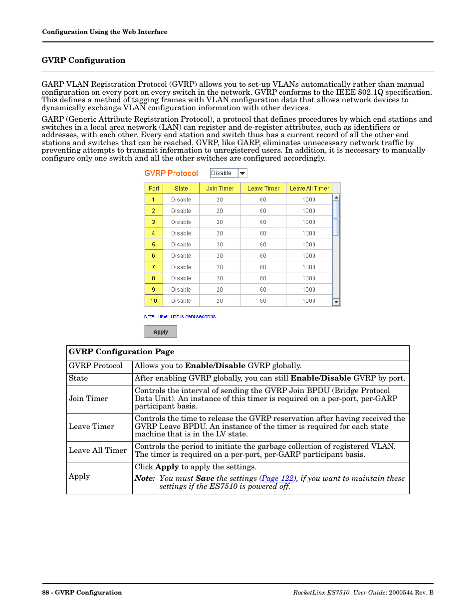 Gvrp configuration | Comtrol ES7510 User Manual | Page 88 / 202