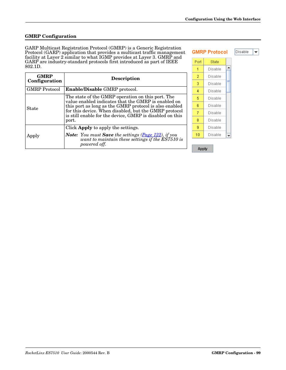 Gmrp configuration | Comtrol ES7510 User Manual | Page 99 / 202