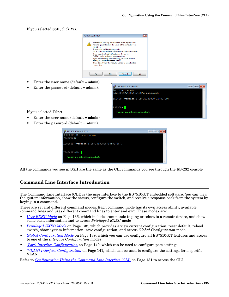 Command line interface introduction | Comtrol ES7510-XT User Manual | Page 135 / 215