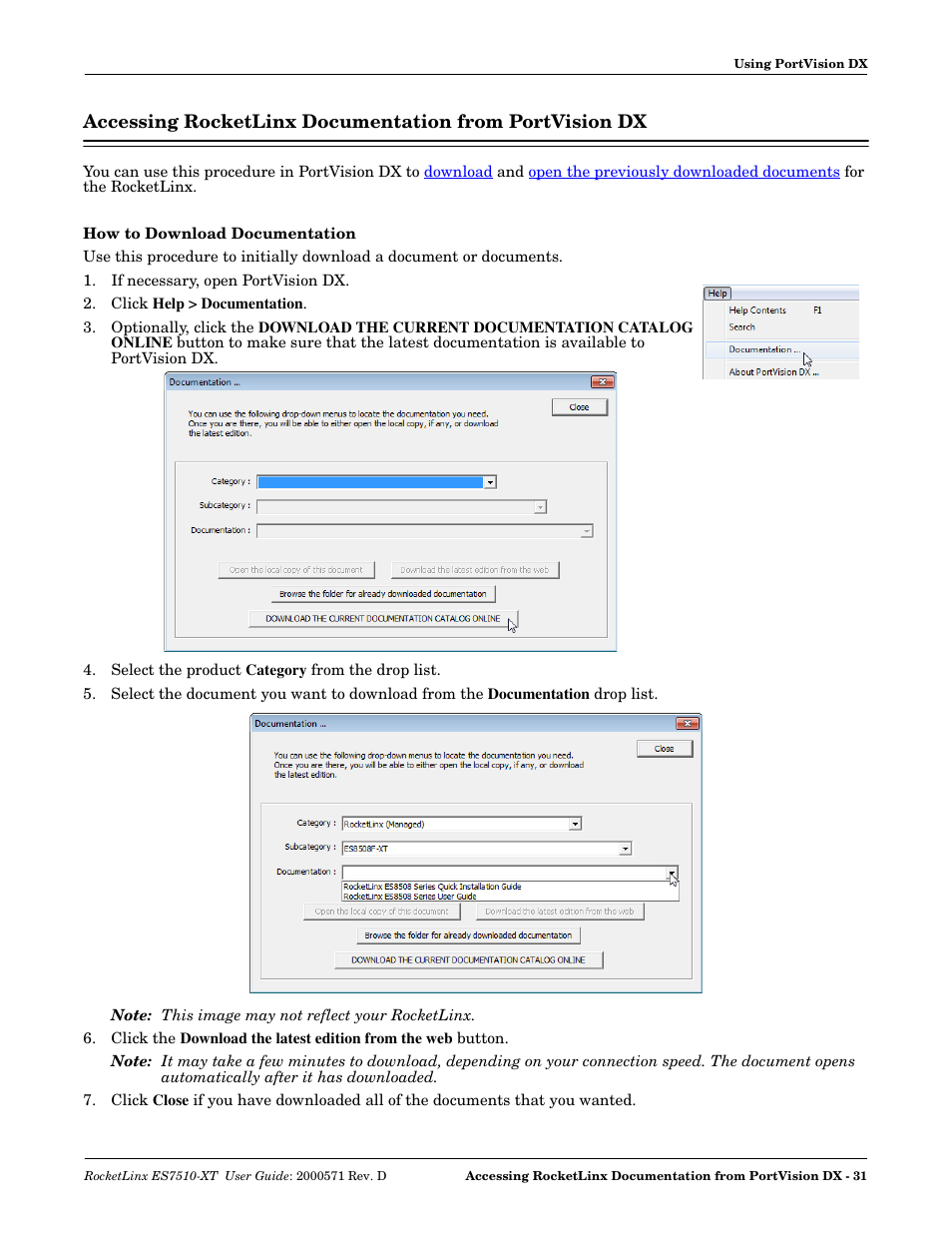 How to download documentation | Comtrol ES7510-XT User Manual | Page 31 / 215