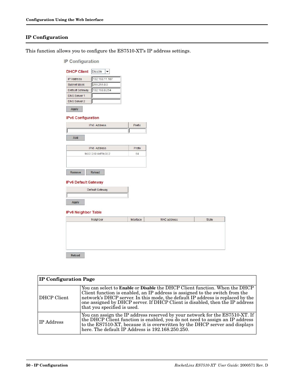 Ip configuration | Comtrol ES7510-XT User Manual | Page 50 / 215