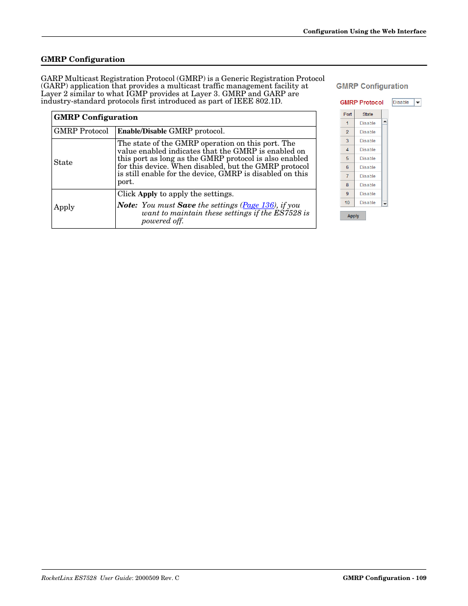 Gmrp configuration | Comtrol ES7528 User Manual | Page 109 / 224