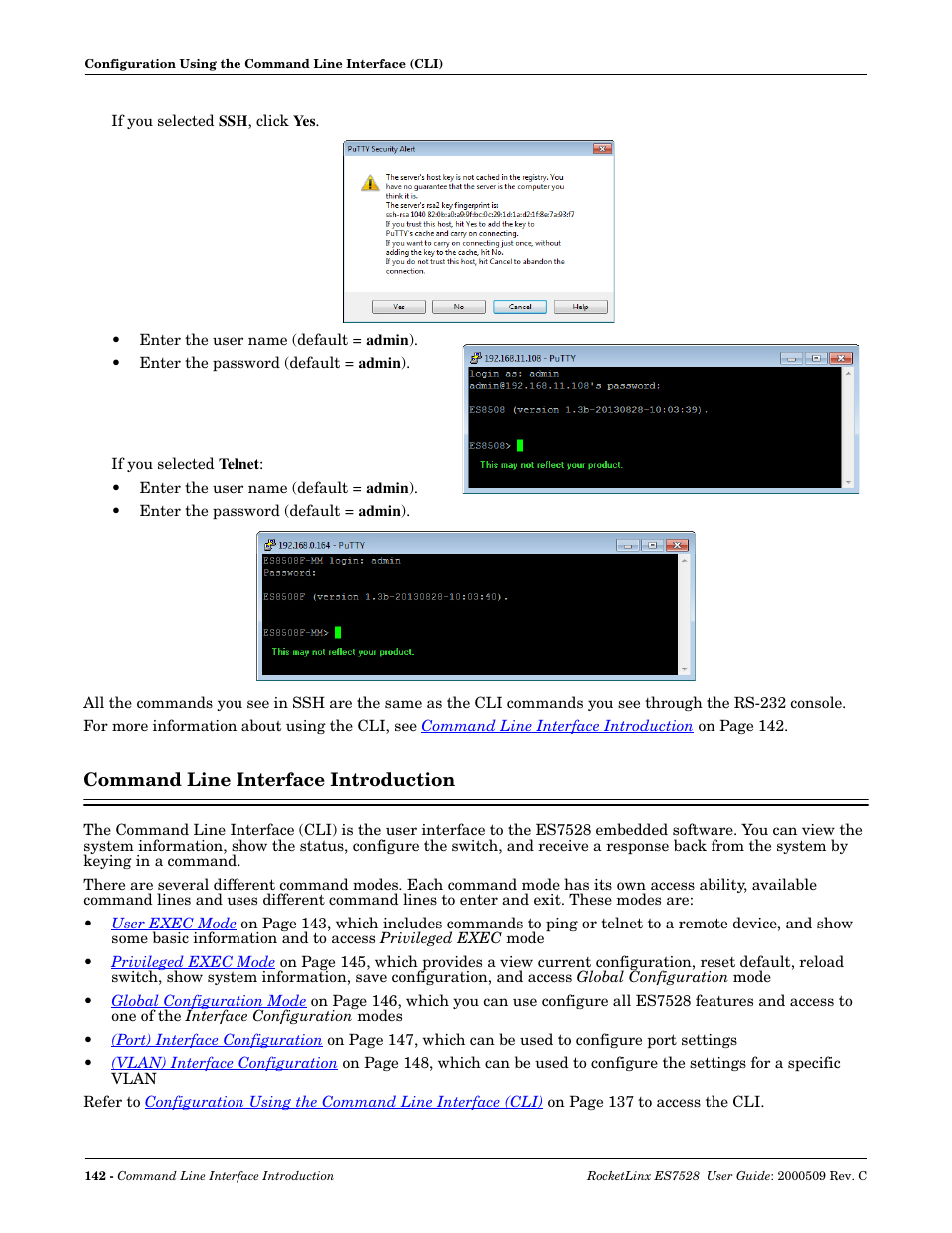 Command line interface introduction | Comtrol ES7528 User Manual | Page 142 / 224