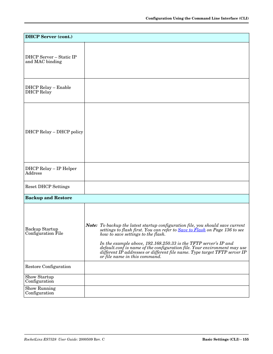 Show, Running configuration | Comtrol ES7528 User Manual | Page 155 / 224