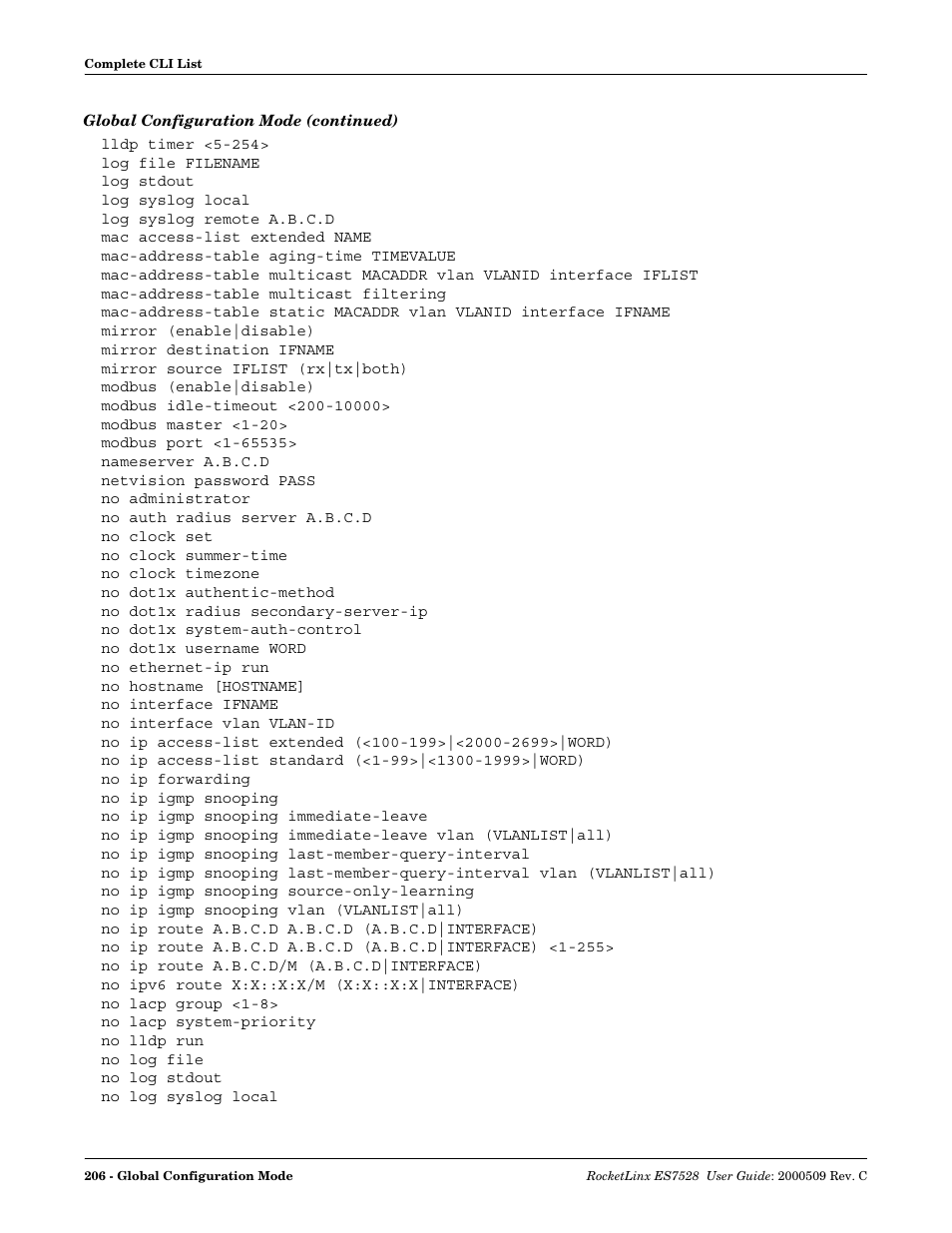 Comtrol ES7528 User Manual | Page 206 / 224