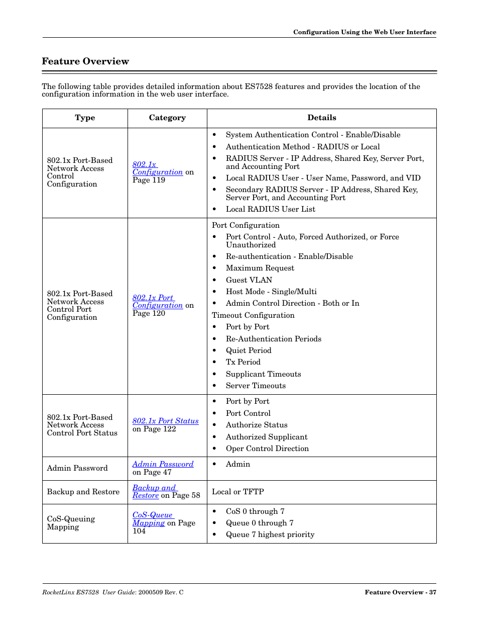 Feature overview | Comtrol ES7528 User Manual | Page 37 / 224