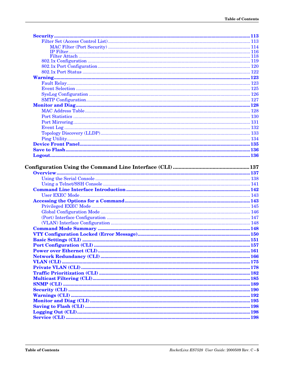 Comtrol ES7528 User Manual | Page 5 / 224