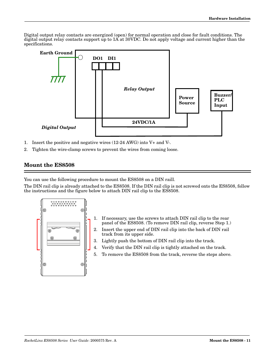 Mount the es8508 | Comtrol ES8508 Series User Guide User Manual | Page 11 / 212