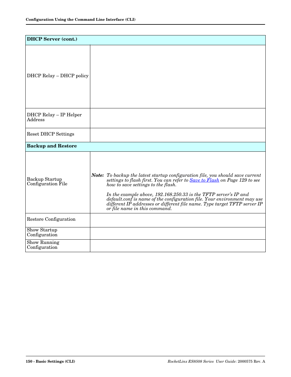 Show running configuration | Comtrol ES8508 Series User Guide User Manual | Page 150 / 212