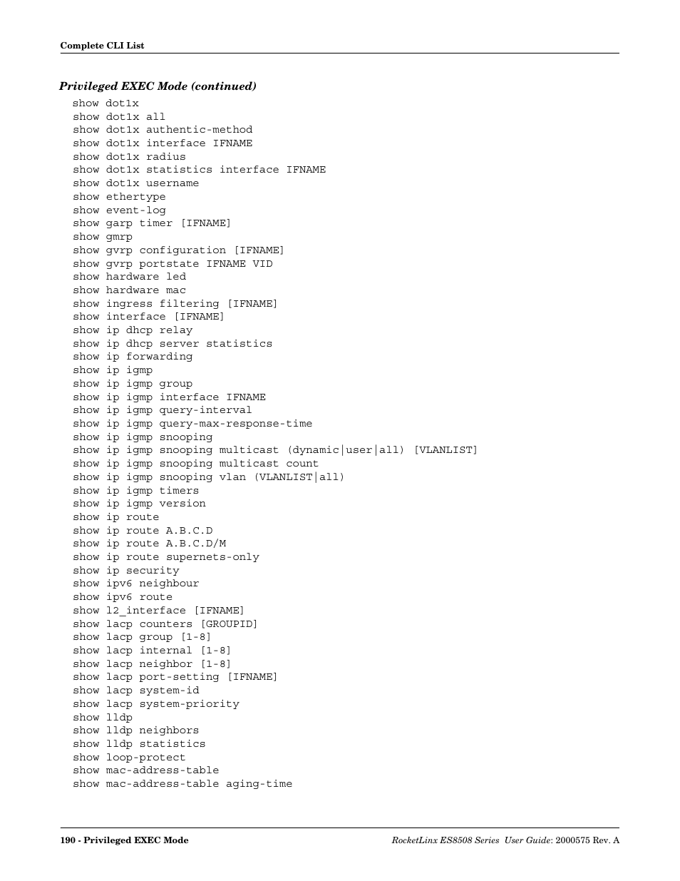 Comtrol ES8508 Series User Guide User Manual | Page 190 / 212