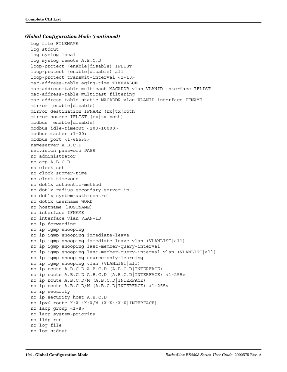 Comtrol ES8508 Series User Guide User Manual | Page 194 / 212