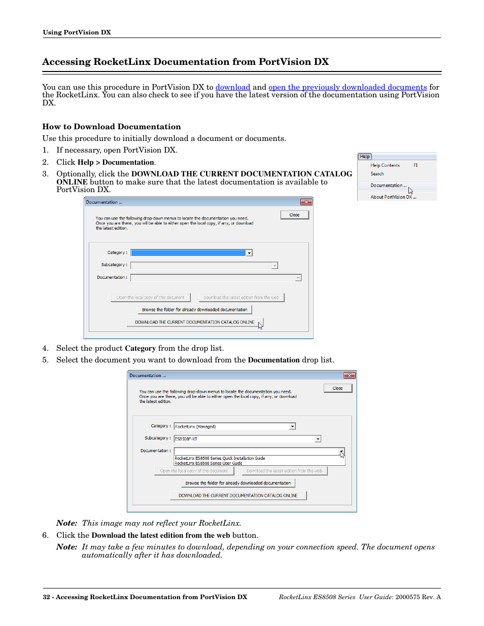 How to download documentation | Comtrol ES8508 Series User Guide User Manual | Page 32 / 212